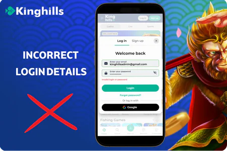 Kinghills Incorrect Login Details 
